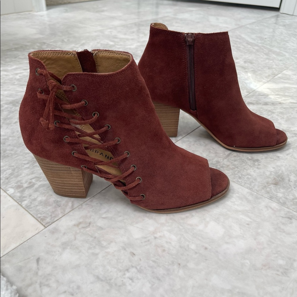 Lucky Brand peep toe booties